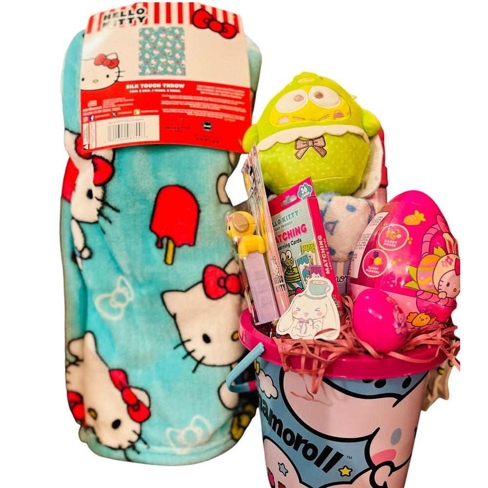 Cinnamoroll Easter bundle  two 4050 throws hello happy and Bounce and Roll